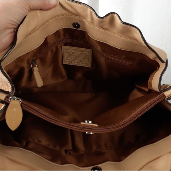 Coach Penelope Beige Pebbled Leather Shoulder Bag - Picture 7 of 13